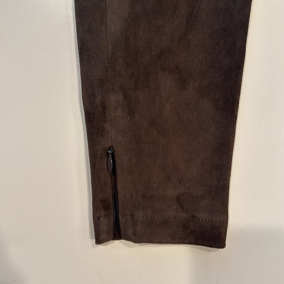 Vince lamb leather brown suede stretch pants - Picture 3 of 7
